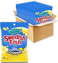 SWEDISH FISH Blue Raspberry Lemonade Soft & Chewy Gummy Candy, 12 Bags | Bulk Candy