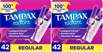 Radiant Tampons 42 R 2.7X 3/4/ 42ct by Tampax – Pack of 2, Rubber, Model SS-LA-483