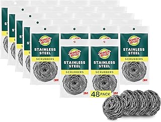 Scotch-Brite Stainless Steel Scrubbers, 48 Pack