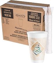 Dart 16X16G Café G Foam Hot/Cold Cups, 16oz, White w/Brown & Green (Case of 1000)