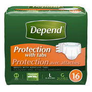 Protection with Tabs Maximum Absorbency by Depend – Large (Pack of 48), Polypropylene, Polyethylene, Cloth-like, White, Pack of 3, Model 35458