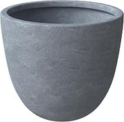 LeisureMod Dahlia Fiberstone and MgO Clay Planter, Mid-Century Modern Tapered Round Planter Pot for Indoor and Outdoor (Aged Concrete, 10.8" Height)
