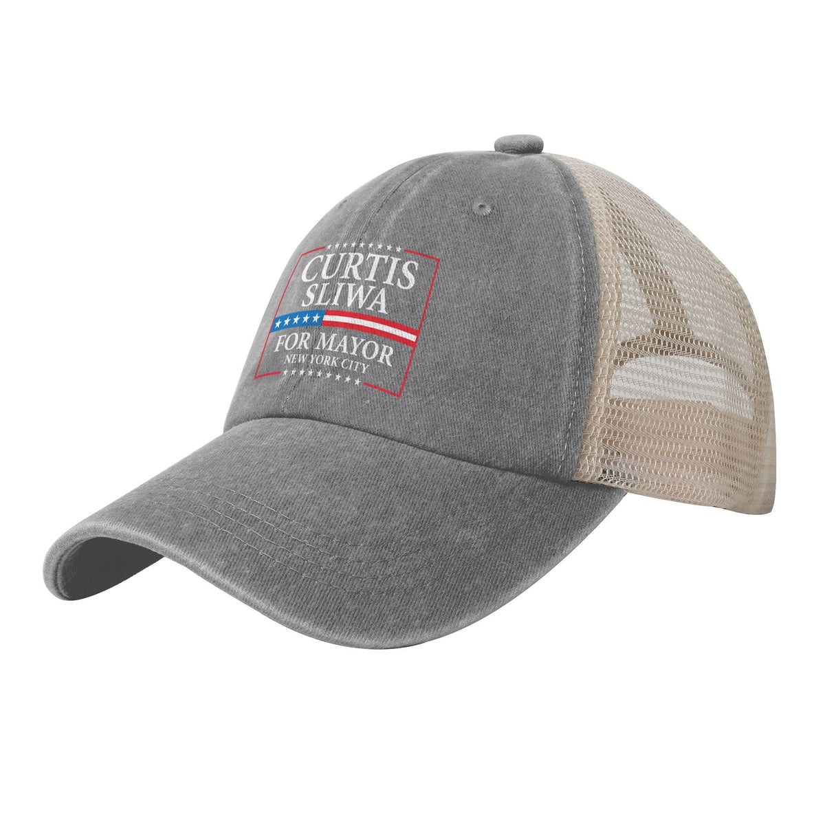 Curtis Sliwa for New York City Mayor Trucker Hat 2026 New York Election Baseball Cap Adjustable Mesh Gray by PPFINE – One Size, Polyester, Gray, Model 6455PPHHG