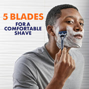 Sensor5 Men's Disposable Razors by Gillette – 4 Count (Pack of 1), Rubber, Blue