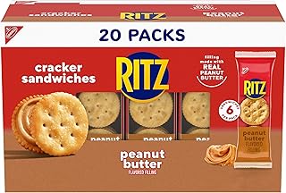 Ritz Peanut Butter Sandwich Crackers, 4g Protein, 20 Snack Packs
