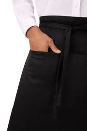 Unisex Reversible Server Apron by Chef Works – One Size, Polycotton, Black, Model REVF24