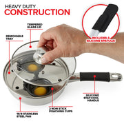 Modern Innovations 2 Egg Cups Pan / Silver / 2.0 cups Egg Poachers