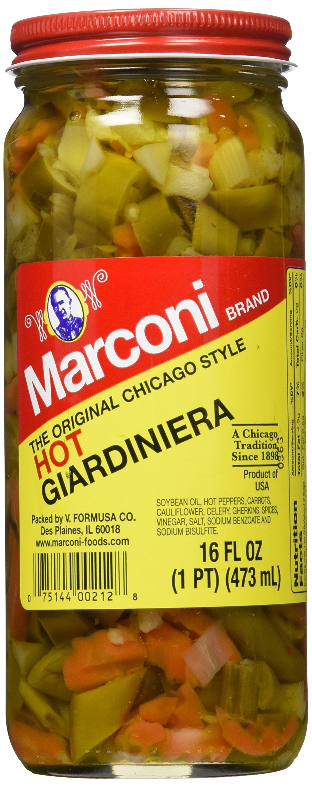 Hot Giardiniera by Marconi – 1 Pound (Pack of 1), Model SPAUSD13336