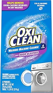 OxiClean Washing Machine Cleaner with Odor Blasters, 4 Count | Washing Machine Odor Eliminator, Removes Odor-Causing Residue, HE & Standard Washer Safe, Septic Safe
