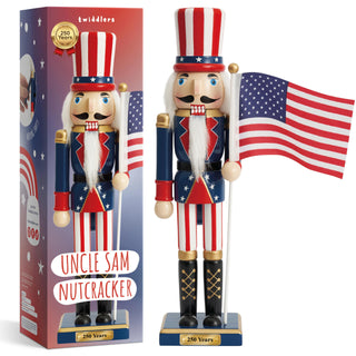 The Twiddlers Wooden Nutcracker, 12 Inch, Uncle Sam 250th Anniversary