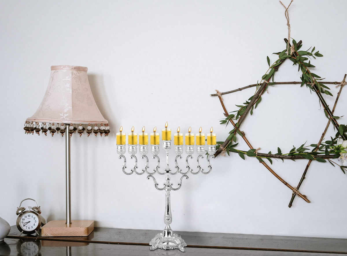 Ner Mitzvah Glass Oil Cups for Menorah, Size 10, Clear, 9 Pack