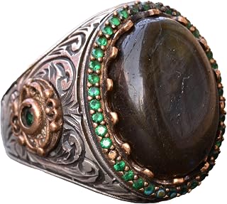 Genuine Labradorite Gemstone Ring, 11.10 Carat, Silver King Ring, 925 Sterling Silver Ring