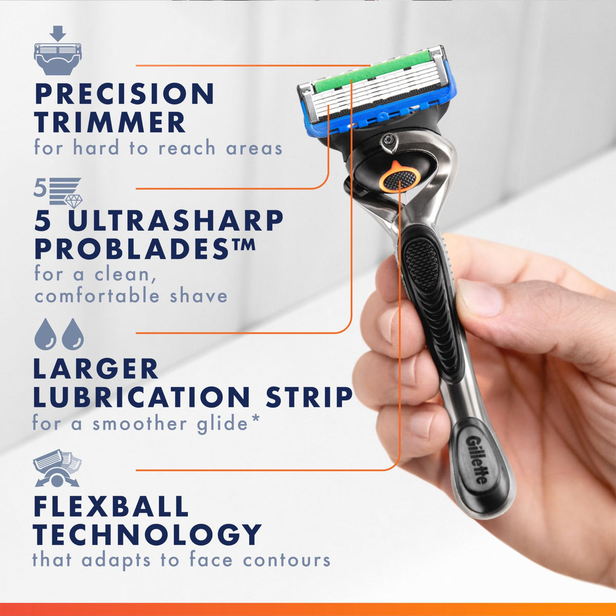 ProGlide Razor Refills for Men by Gillette – 8 Count (Pack of 1), Model 47400302549