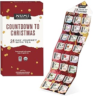 Numi Organic Tea Advent Calendar 2024, Countdown to Christmas, 24 Tea Bags, Gift Set