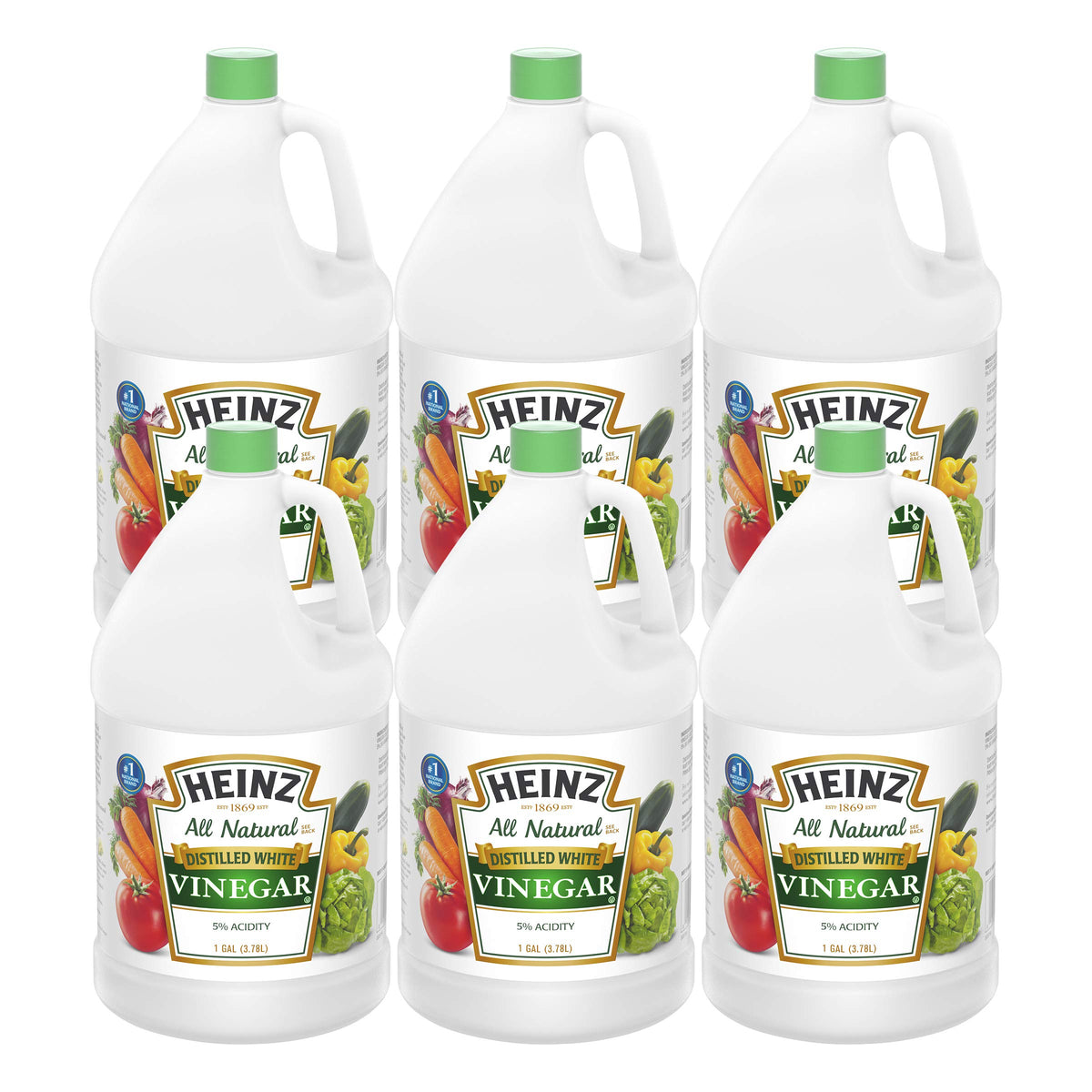 White Vinegar 6 Case 1 Gal/Ea by HEINZ – 128 Fl Oz (Pack of 6), Pack of 6, Model 7540
