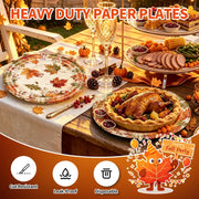 GLOFAVOR Thanksgiving Dinnerware Set, 100 Pieces, Fall Prints