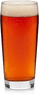 Libbey Craft Brews Craft Pub Glasses Set, Elegant, Curvy Style Beer Glasses Set of 4, Dishwasher Safe Pilsner Beer Glasses for Light Beers and Stouts