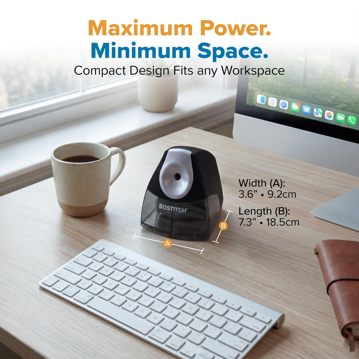 Office Electric Pencil Sharpener by Bostitch – 1 Count (Pack of 1), Plastic, Black, Model EPS4-BLACK