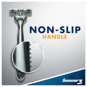 Sensor3 Men's Disposable Razor by Gillette – 4 Count (Pack of 1), Rubber, Silver