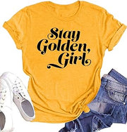 Golden Girls Shirts for Women Inspiration Letter Graphic Kindness Shirts Casual 80s Vintage Tee Tops
