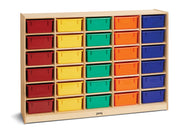 30 Mobile Storage with Colored Tubs by Jonti-Craft – Wood, White, Model 4031JC