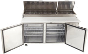 Kool-It Stainless Steel Pizza Table with 5" Swivel Castors and 2 Front Brakes by MVP Group – Stainless Steel, Model KPT-67-2