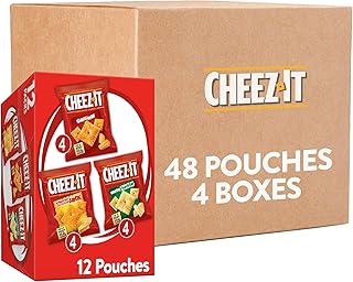 Cheez-It Baked Snack Cheese Crackers, Variety Pack, Original, White Cheddar, Cheddar Jack, 12.1oz (4 Count)