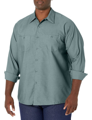 Long Sleeve Industrial Solid Work Shirt Light Green Medium - 5 Pack by Red Kap – Green, Pack of 5, Model SP14