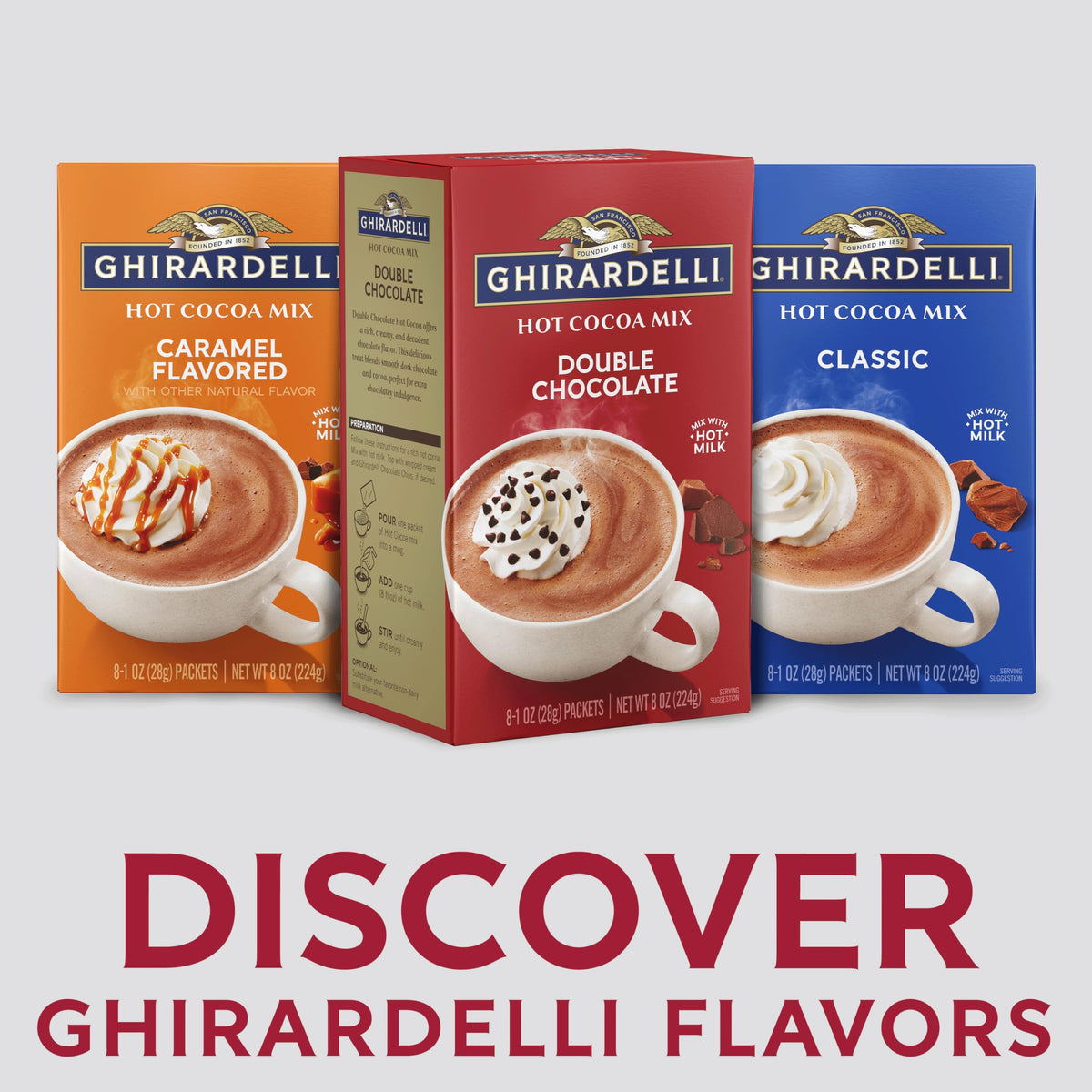Ghirardelli Double Chocolate / 8 ct (Pack of 8) / Chocolate Malted Drinks