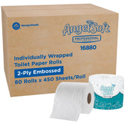 Angel Soft Professional Series by PRO 2-Ply Embossed Toilet Paper by Georgia-Pacific – 450 Count (Pack of 80), Paper, Angel Soft, Pack of 80, Model 16880