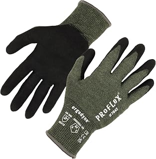Ergodyne ProFlex 7042 Cut Resistant Work Gloves, ANSI A4, Contact Heat Resistant, Sandy Nitrile Coated Palms, 18g Aramid