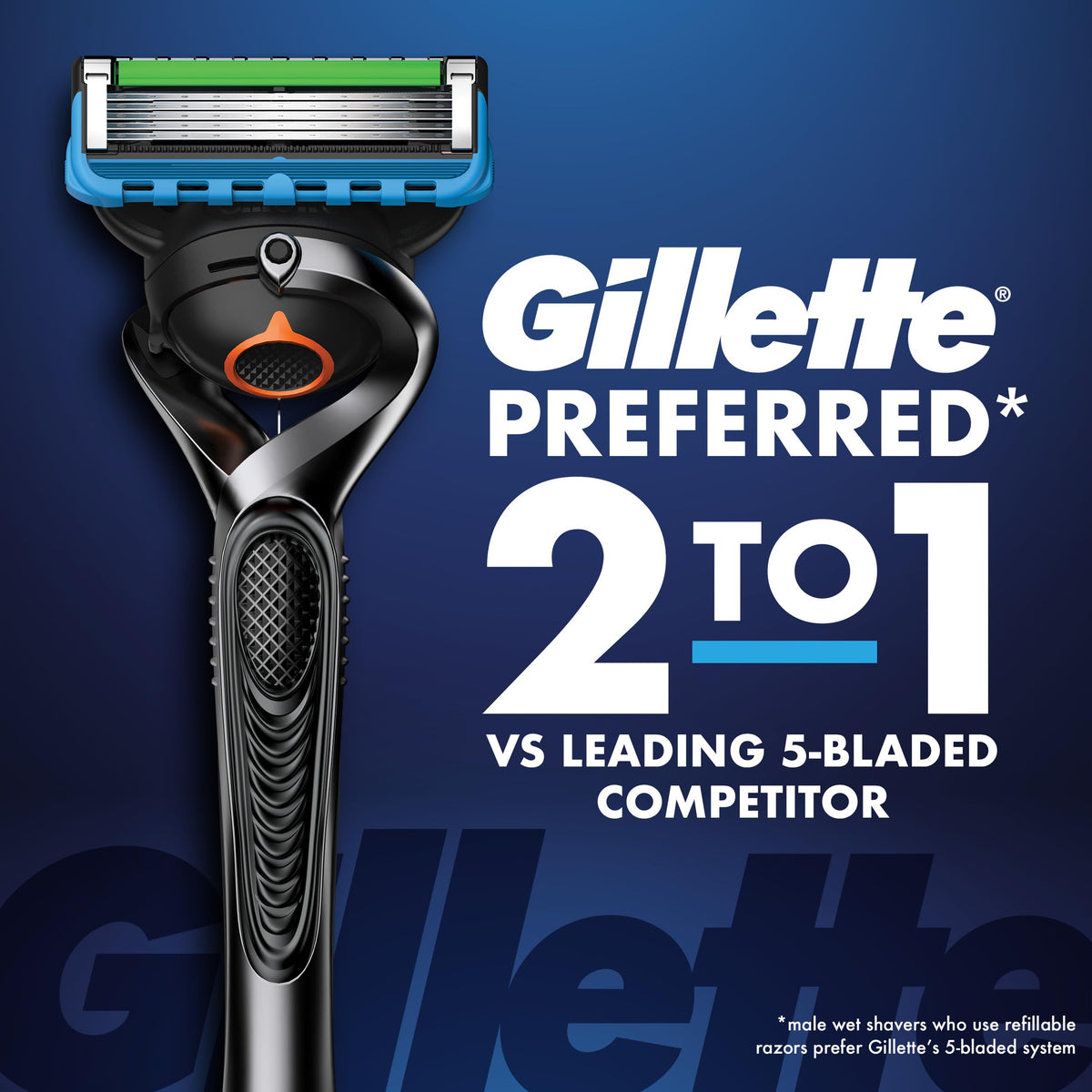 Fusion5 ProGlide Razor Blade Refills for Men by Gillette – 5 Count (Pack of 1), Blue