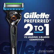 Fusion5 ProGlide Men's 5-Blade Razor Blade Refills with Precision Trimmer by Gillette – 10 Count (Pack of 1), Orange