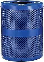 Global Industrial Thermoplastic Perforated Recycling Receptacle w/Flat Lid, 32 Gallon, Blue