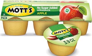 Mott's No Sugar Added Applesauce, 3.9 oz cups, 6 count