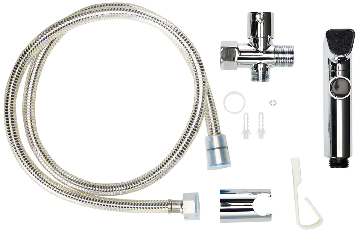 SimpleSpa Hand Held Bidet Shattaf Sprayer by Brondell – Metal, Silver, Model SS-201