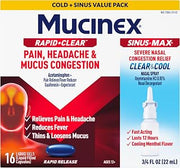 Mucinex Rapid+Clear Liquid Gels (16ct) & Nasal Spray (0.75 oz) Combo Pack