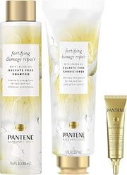 Pantene Sulfate Free Shampoo & Conditioner Set with Castor Oil+ Hair Mask Treatment, Nutrient Blends Fortifying Damage Repair