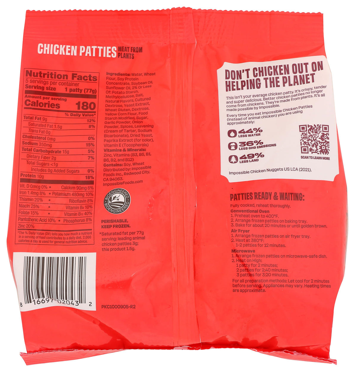 Impossible, Frozen Chicken Patties Plant Based, 13.5 Ounce by IMPOSSIBLE FOODS – 13.5 OZ, Light brown, Model 0816697020432