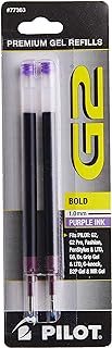 Pilot, G2 Gel Ink Refills, Bold Point 1 MM, Purple, Pack of 2