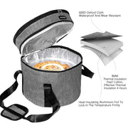 Arineng Pie Carrier Set with Insulated Bag, Holds 3 Pies or Pizza, Grey