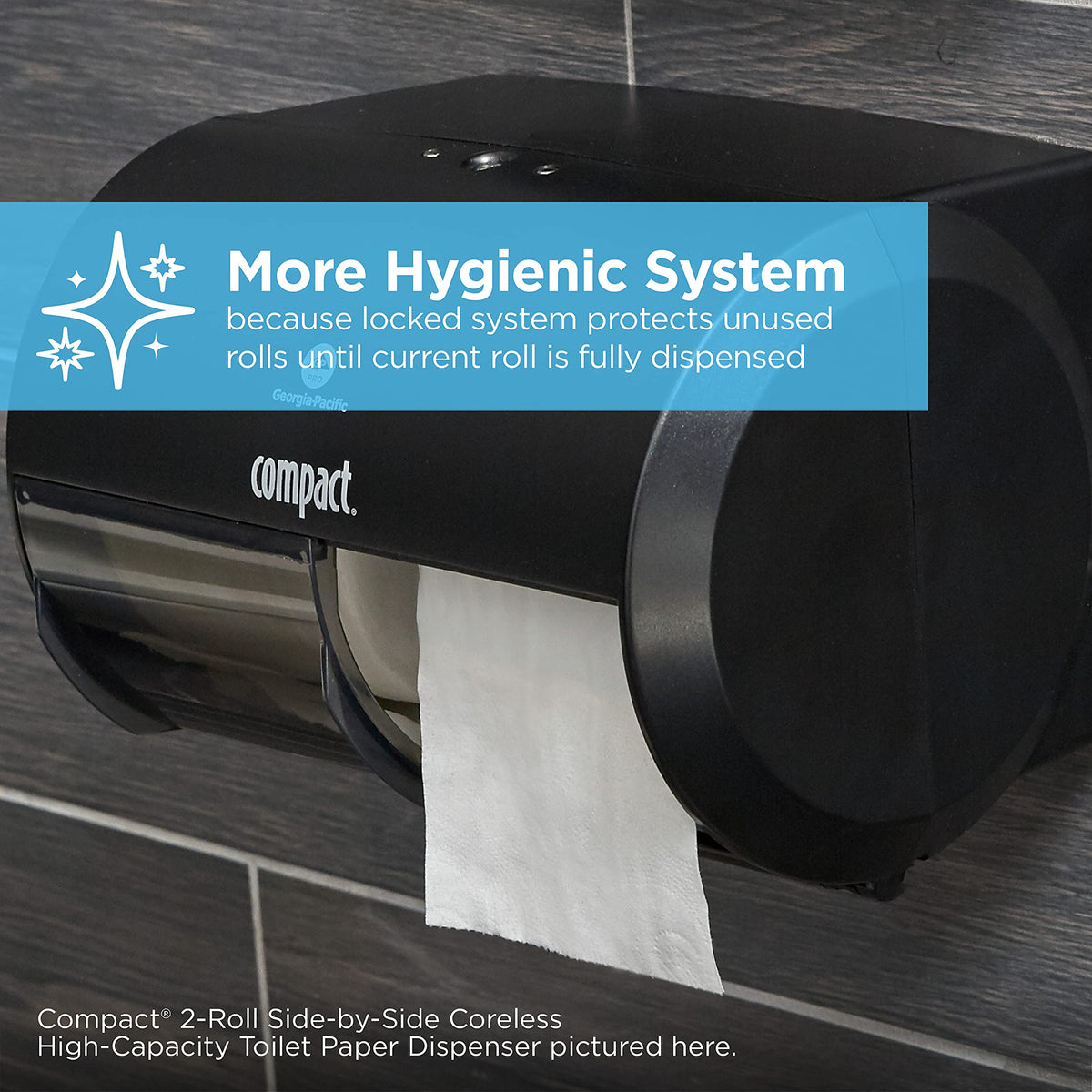Compact 2-Roll Vertical Coreless High-Capacity Toilet Paper Dispenser by GP PRO () by Georgia-Pacific – 1 Count (Pack of 2), Plastic, עשן, Pack of 2, Model 56790A