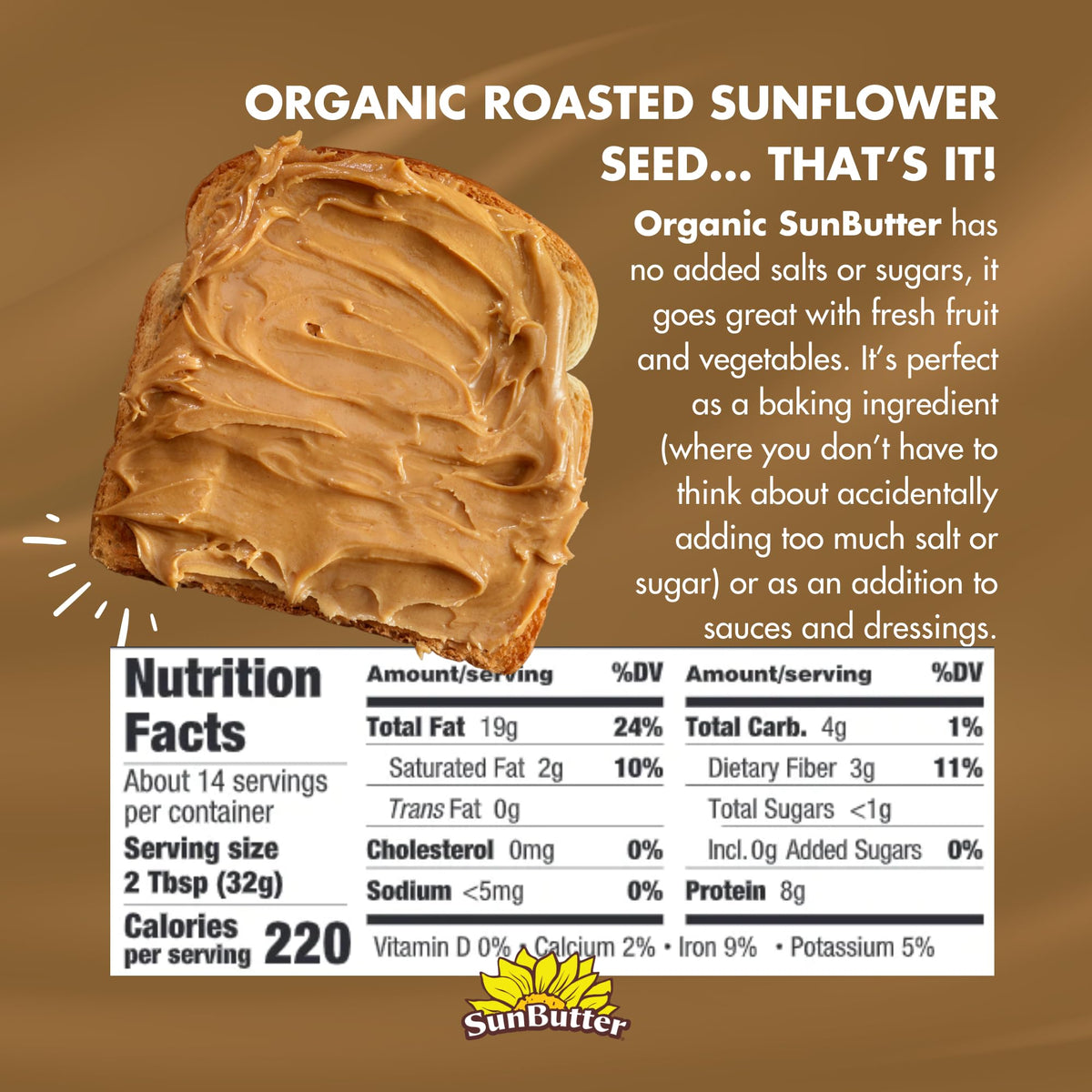 Sunflower Seed Butter Organic by SunButter – 704 Ounce (Pack of 1)