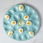 Casafina Cook & Host Stoneware Egg Platter, 13 Inch, Robin's Egg Blue
