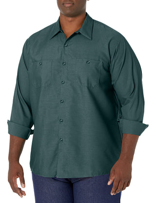 Long Sleeve Industrial Solid Work Shirt Spruce Green 2X-Large - 5 Pack by Red Kap – Spruce Green, Pack of 5, Model SP14