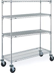 METRO A566BC Super Adjustable Super Erecta 4-Tier Stem Caster Cart, Chrome, 24" x 60" x 67.875"