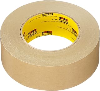3M Flatback Tape 2517, General Purpose, Kraft Paper Backing, Immediate Initial Tack, Hand Tearable, Removes Easily, Machine Dispensable, 48 mm x 55 m, 6.5 mil, 24/Case