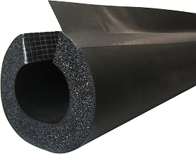 K-Flex 6RXLO100238 NBR/PVC Insul-Lock DS Tube with PVC Overlap Tape, 2-3/8" Nominal Insulation ID, 6' Length, 1" Wall Thickness, Black (Pack of 6)
