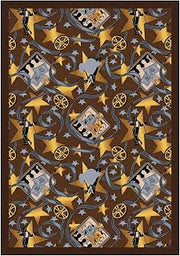 Joy Carpets Any Day Matinee Silver Screen Theater Area Rug, Chocolate