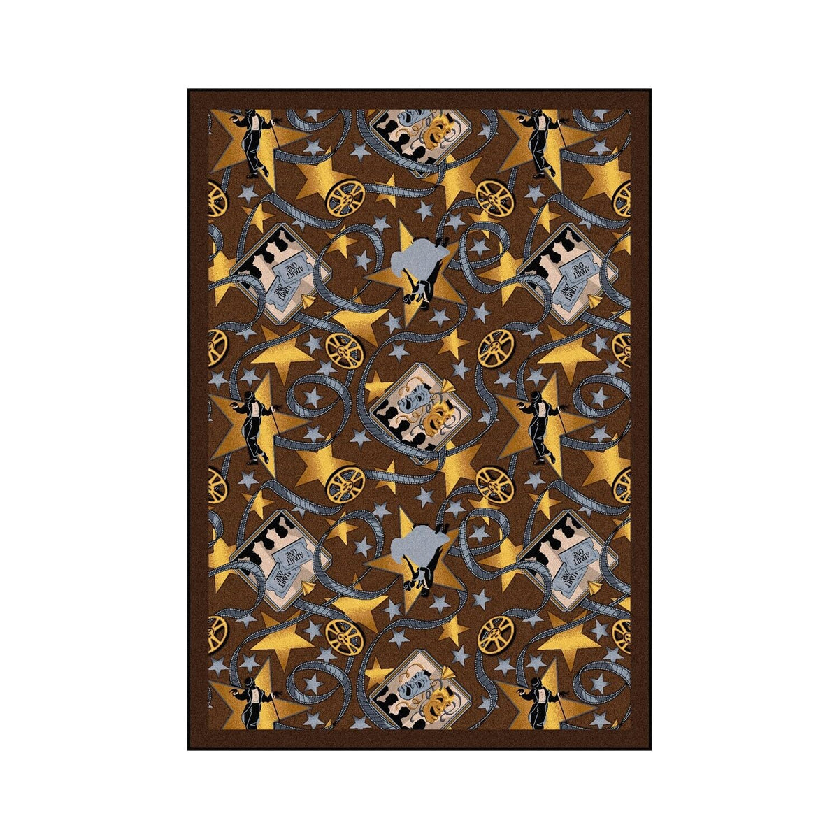 Any Day Matinee Silver Screen Theater Area Rug by Joy Carpets – 3'10" x 5'4" (Rectangular), Nylon, Chocolate, Model 1484B-02